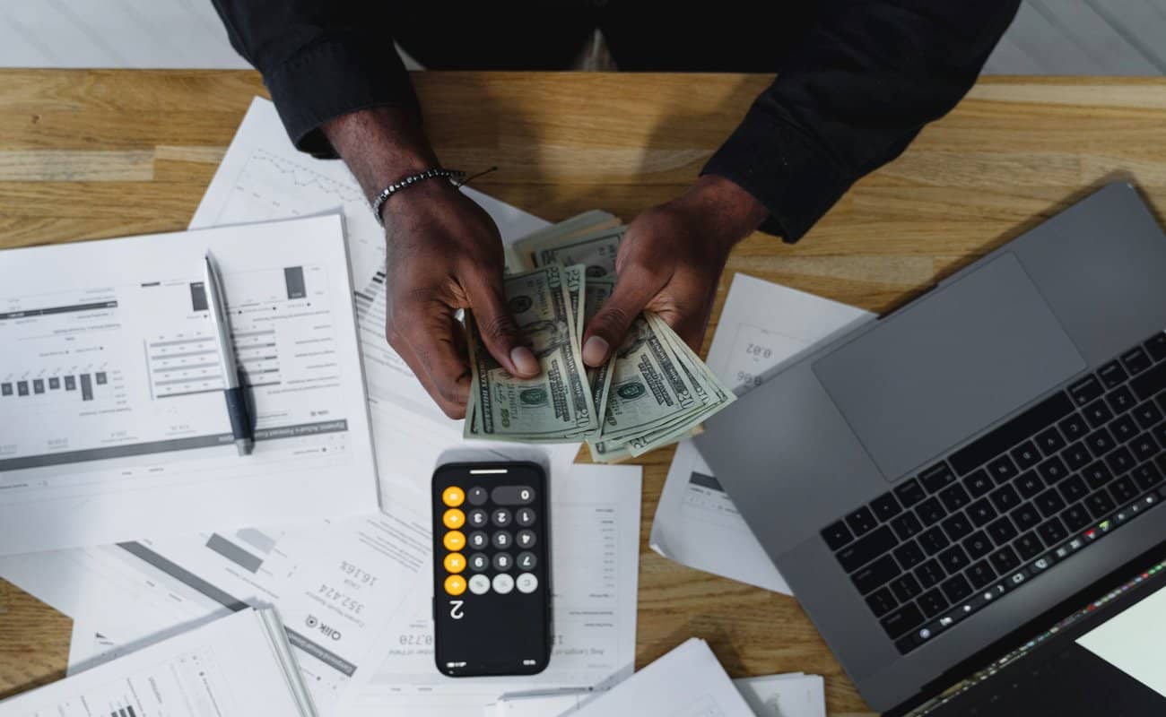 accountant counting money